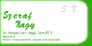 szeraf nagy business card